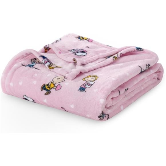 Blanket Peanuts Cute Character Snoopy Plush Throw Blanket, Pink 55x70 Inch - Picture 4 of 8